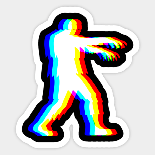 EDM Undead Colorful Trippy Glitchy Vaporwave Horror Zombie design Sticker